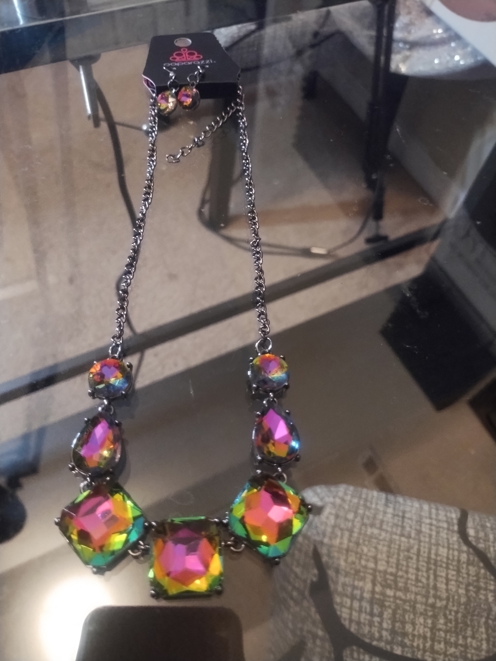 Paparazzi Iridescent Multi-Color Statement Necklace - Women Jewelry